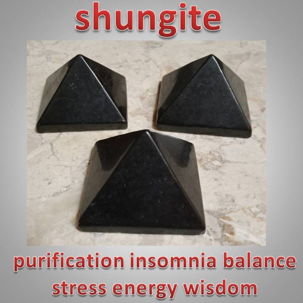 One SHUNGITE pyramid  rock stone crystal  purification : insomnia EMF block